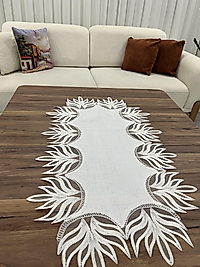 Fransız Dantelli Ekru Runner